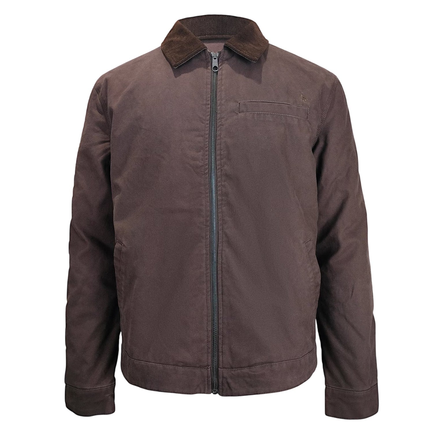 Black Coffee - Front - Jack Wills Mens Plain Collared Varsity Jacket