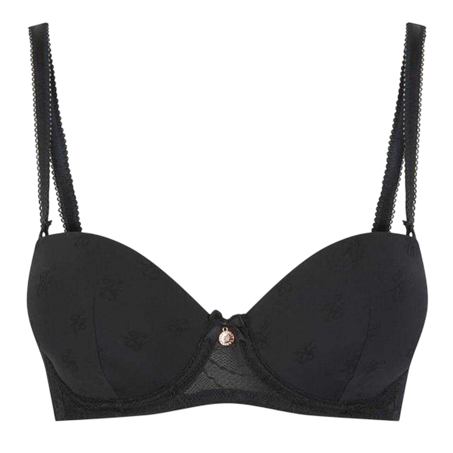 Jet Black - Front - Ted Baker Womens-Ladies Jacquard Bra