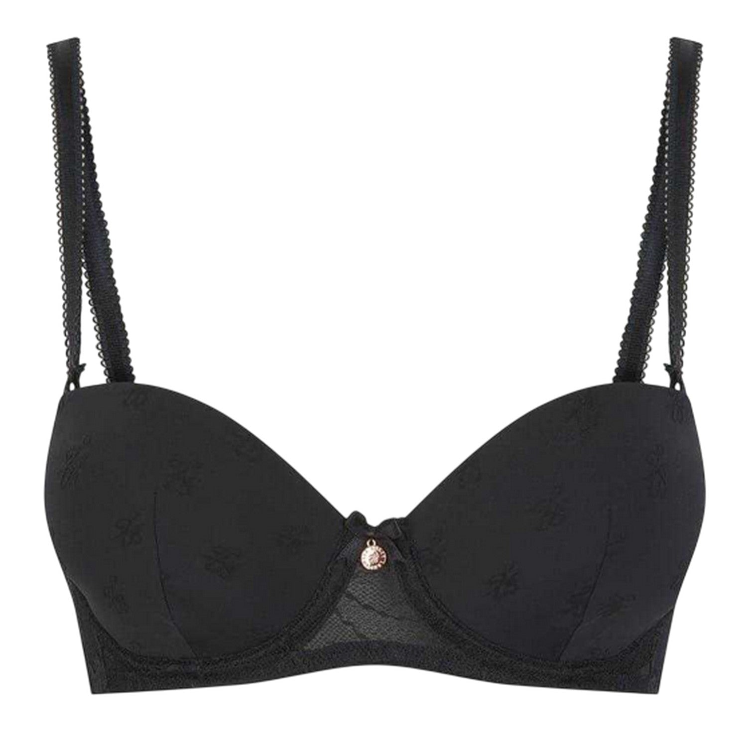 Jet Black - Front - Ted Baker Womens-Ladies Jacquard Bra