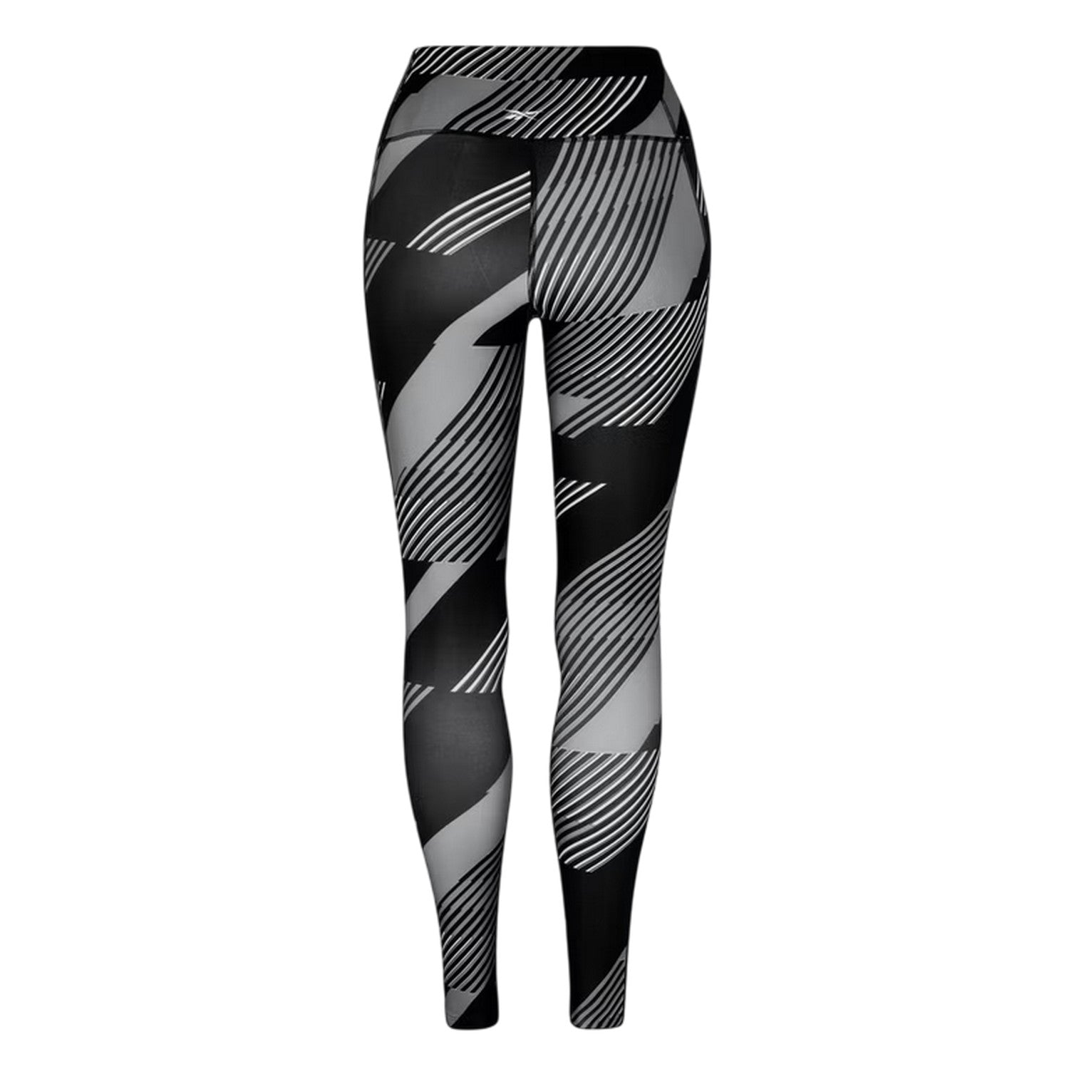 Black Night - Back - Reebok Womens-Ladies Geometric Skinny Leggings