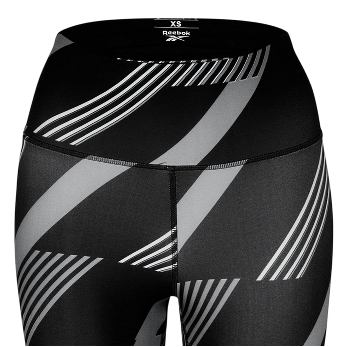 Black Night - Side - Reebok Womens-Ladies Geometric Skinny Leggings