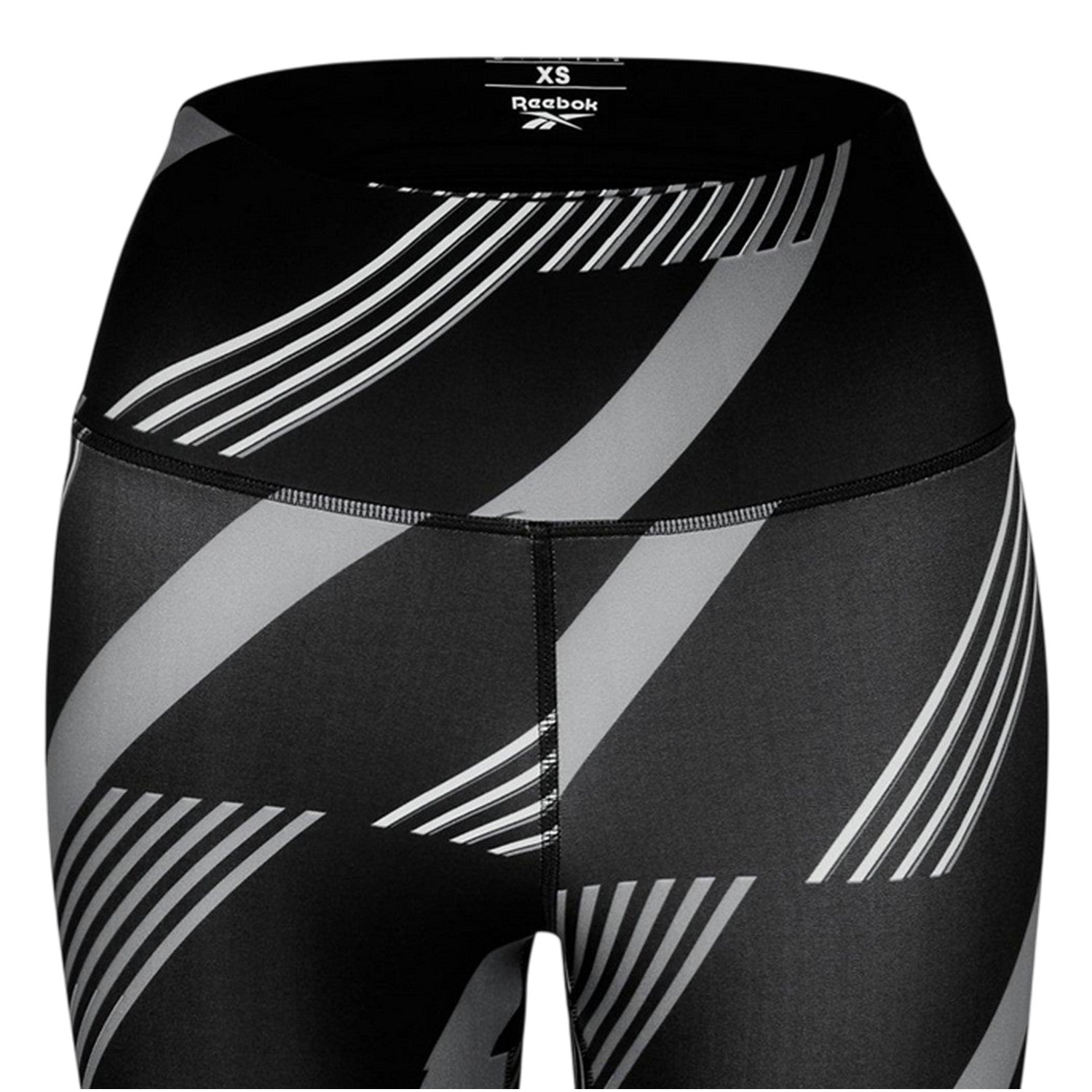 Black Night - Side - Reebok Womens-Ladies Geometric Skinny Leggings