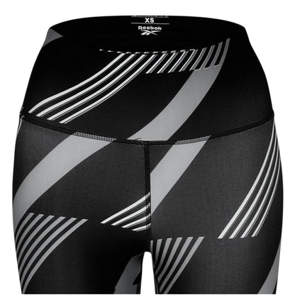 Black Night - Side - Reebok Womens-Ladies Geometric Skinny Leggings