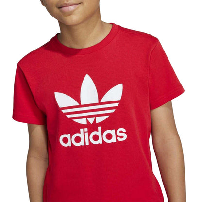 Better Scarlet - Side - Adidas Childrens-Kids Trefoil Single Jersey T-Shirt