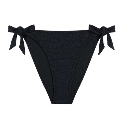 Black - Front - Chelsea Peers Womens-Ladies Leopard Print Side Tie Bikini Bottoms