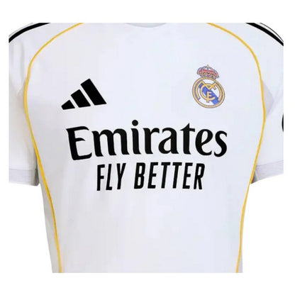 White - Side - Adidas Unisex Adult 2025-2026 Real Madrid CF Football Shirt