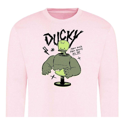 Pink - Back - Disney Unisex Adult Duck Sweatshirt