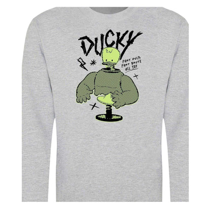 Grey - Back - Disney Unisex Adult Duck Sweatshirt