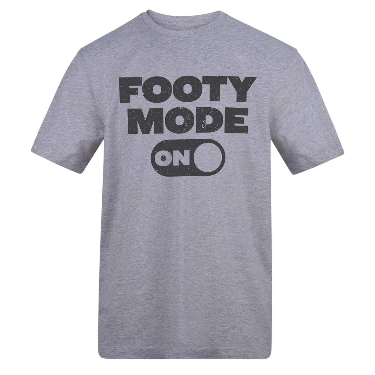 Grey - Front - AWD Mens Footy Mode On T-Shirt