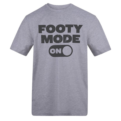 Grey - Front - AWD Mens Footy Mode On T-Shirt