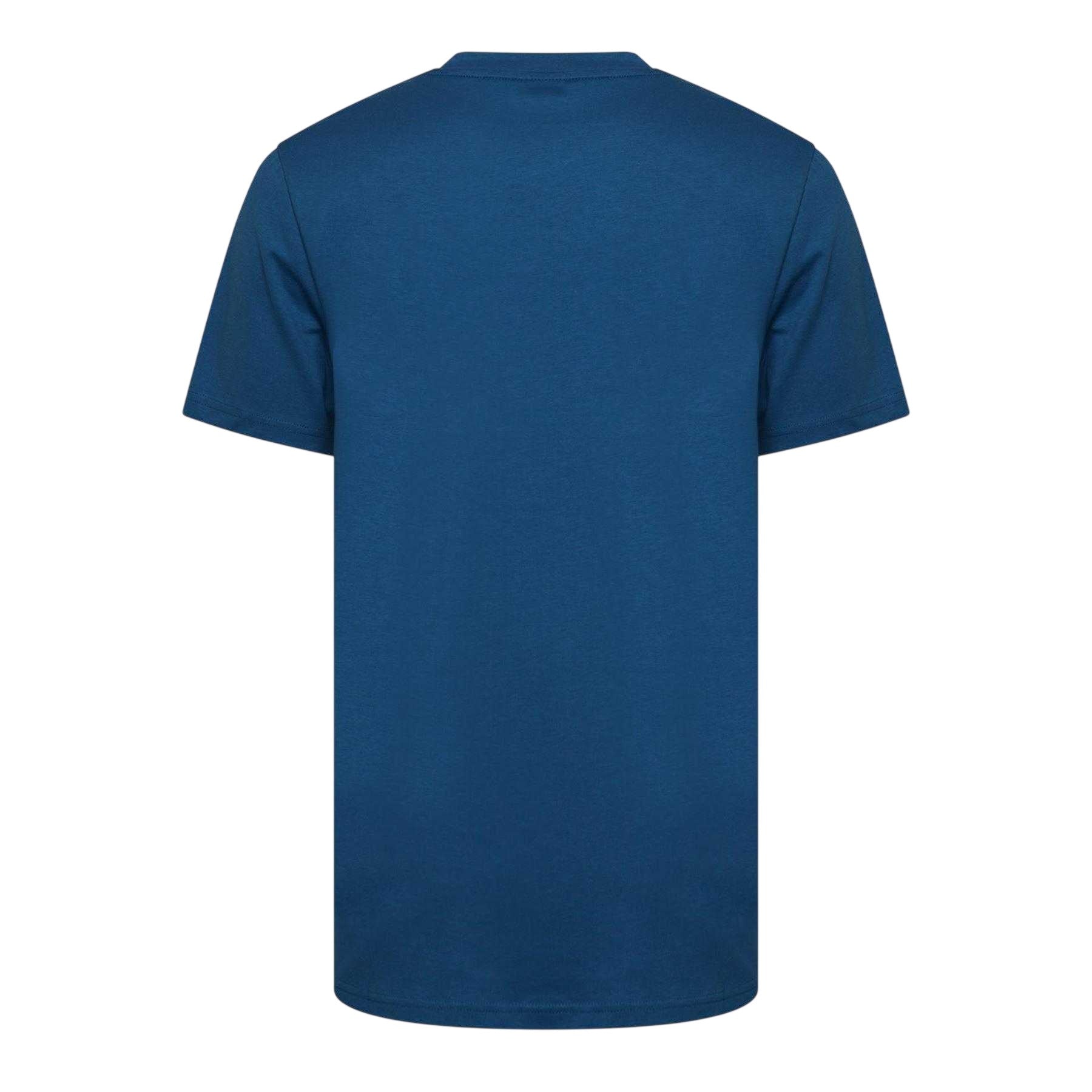Bright Blue - Back - Boss Mens Logo Cotton T-Shirt