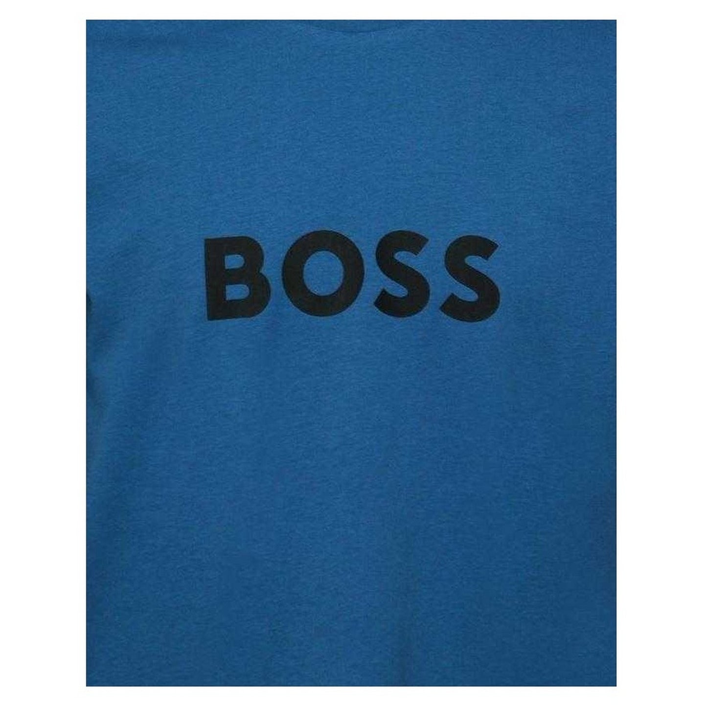 Bright Blue - Side - Boss Mens Logo Cotton T-Shirt