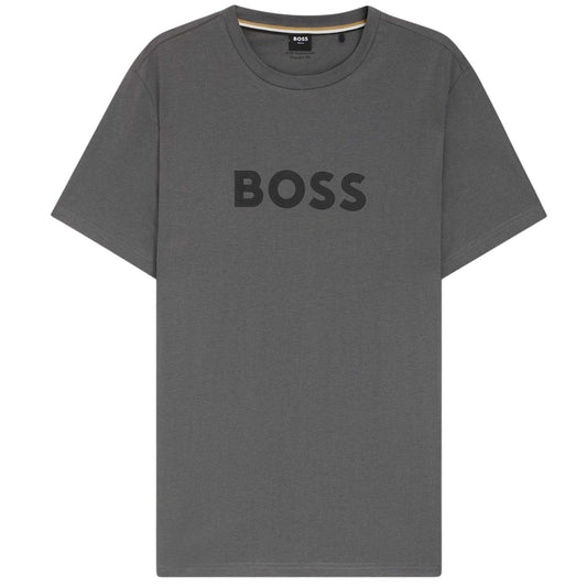 Dark Grey - Front - Boss Mens Logo Cotton T-Shirt