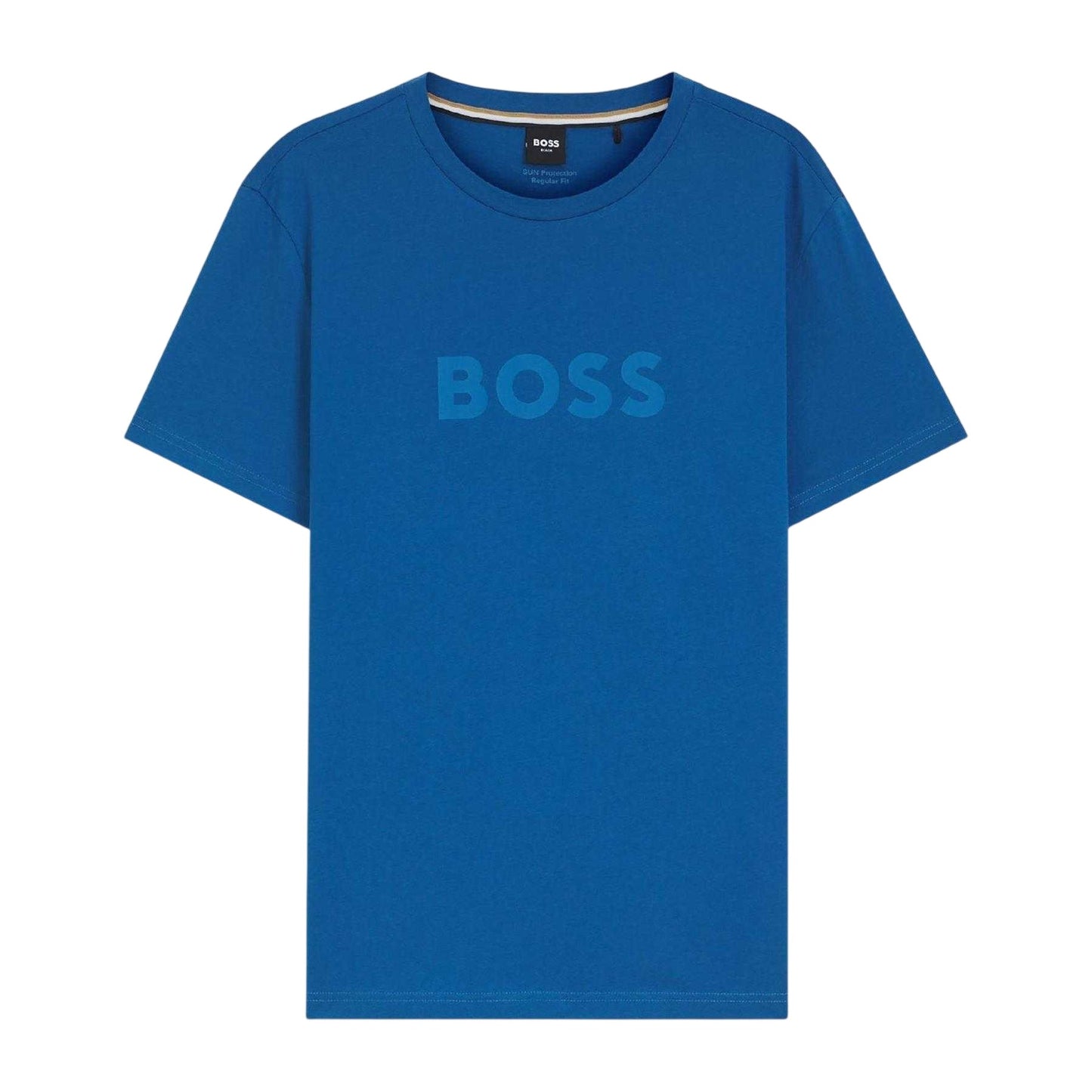 Blue - Front - Boss Mens Logo Cotton T-Shirt