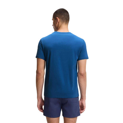 Blue - Back - Boss Mens Logo Cotton T-Shirt