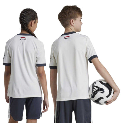 White - Pack Shot - Adidas Childrens-Kids 2024-2025 Manchester United FC Football Jersey