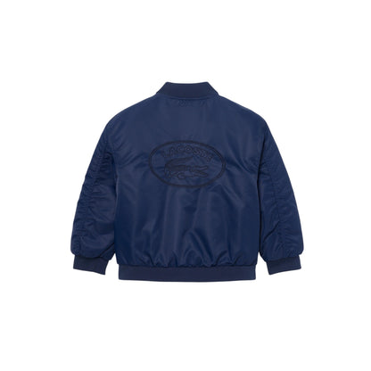 Navy Blue - Back - Lacoste Childrens-Kids Embroidered Logo Bomber Jacket