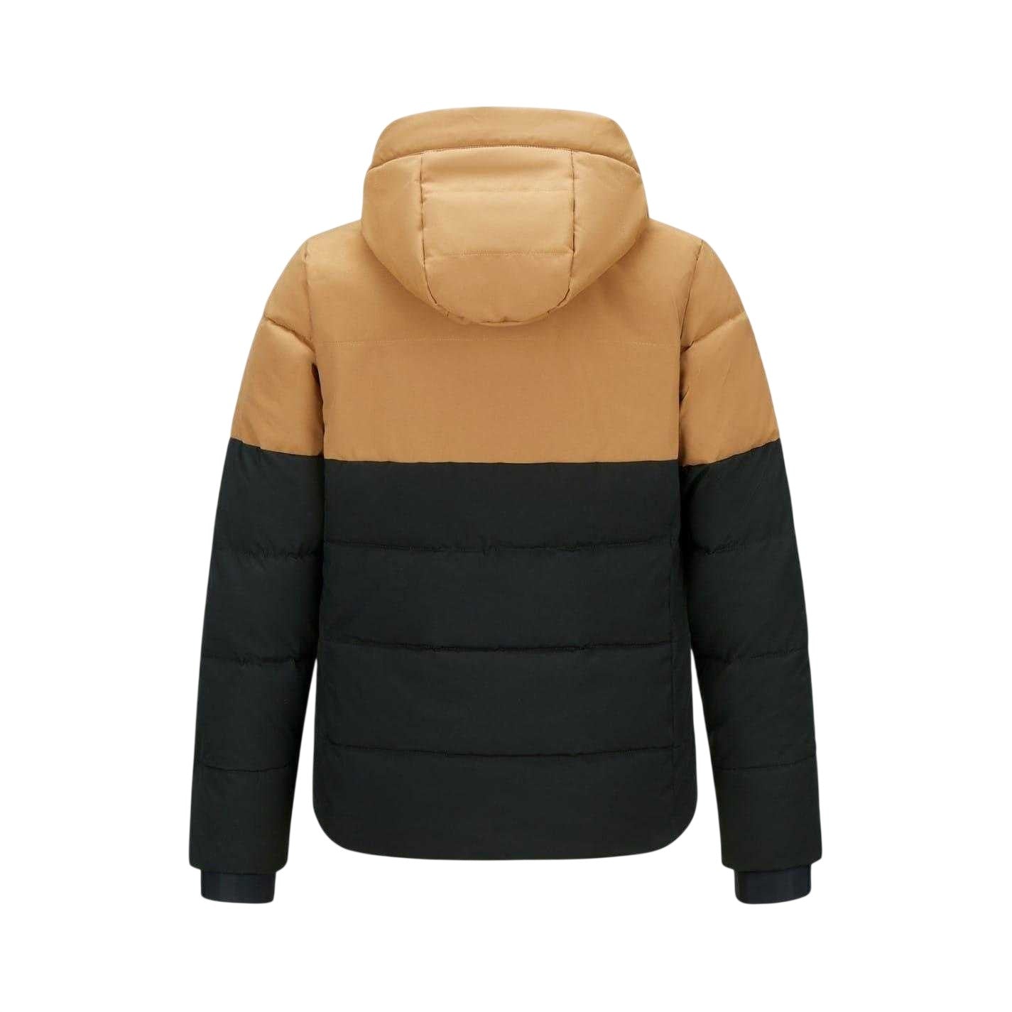 Black-Beige - Back - Karrimor Childrens-Kids Orbit Baffle Hooded Padded Jacket