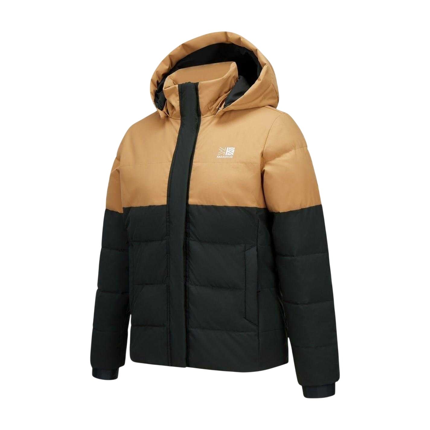 Black-Beige - Side - Karrimor Childrens-Kids Orbit Baffle Hooded Padded Jacket