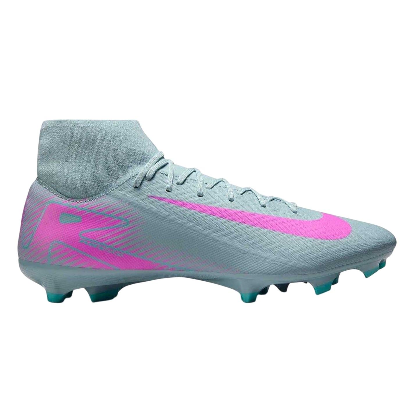 Grey-Pink - Front - Nike Unisex Adult Zoom Mercurial Superfly 10 Academy Firm Ground Football Boots