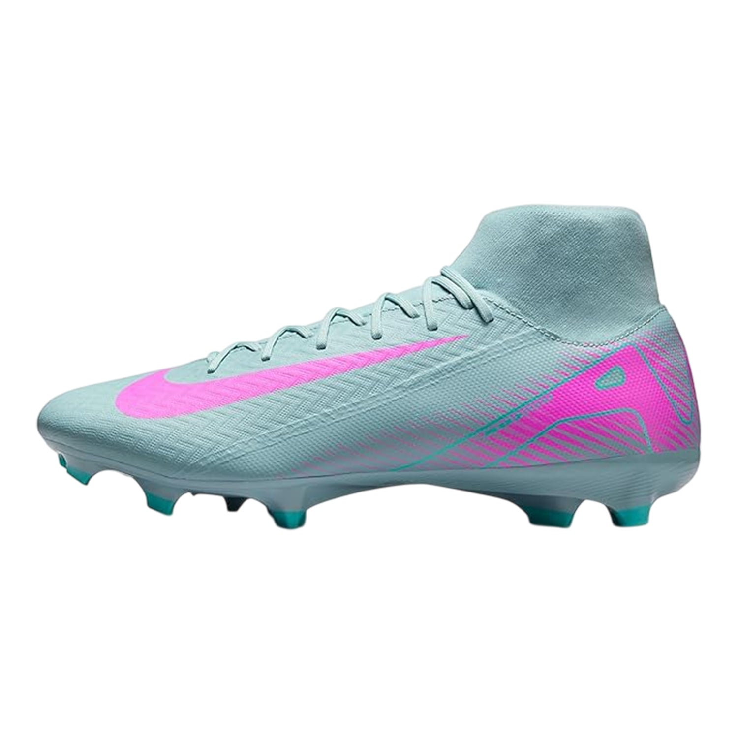 Grey-Pink - Back - Nike Unisex Adult Zoom Mercurial Superfly 10 Academy Firm Ground Football Boots