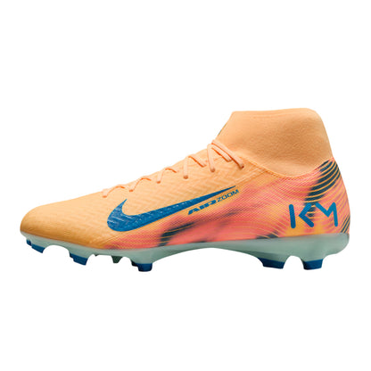 Orange-Melon - Front - Nike Unisex Adult Zoom Mercurial Superfly 10 Academy Firm Ground Football Boots
