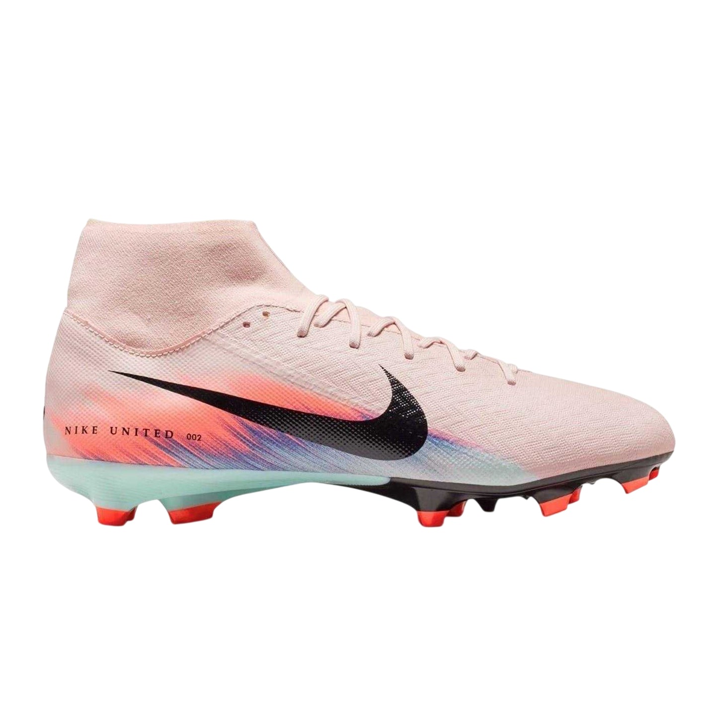 Pink-Blue - Front - Nike Unisex Adult Zoom Mercurial Superfly 10 Academy Firm Ground Football Boots