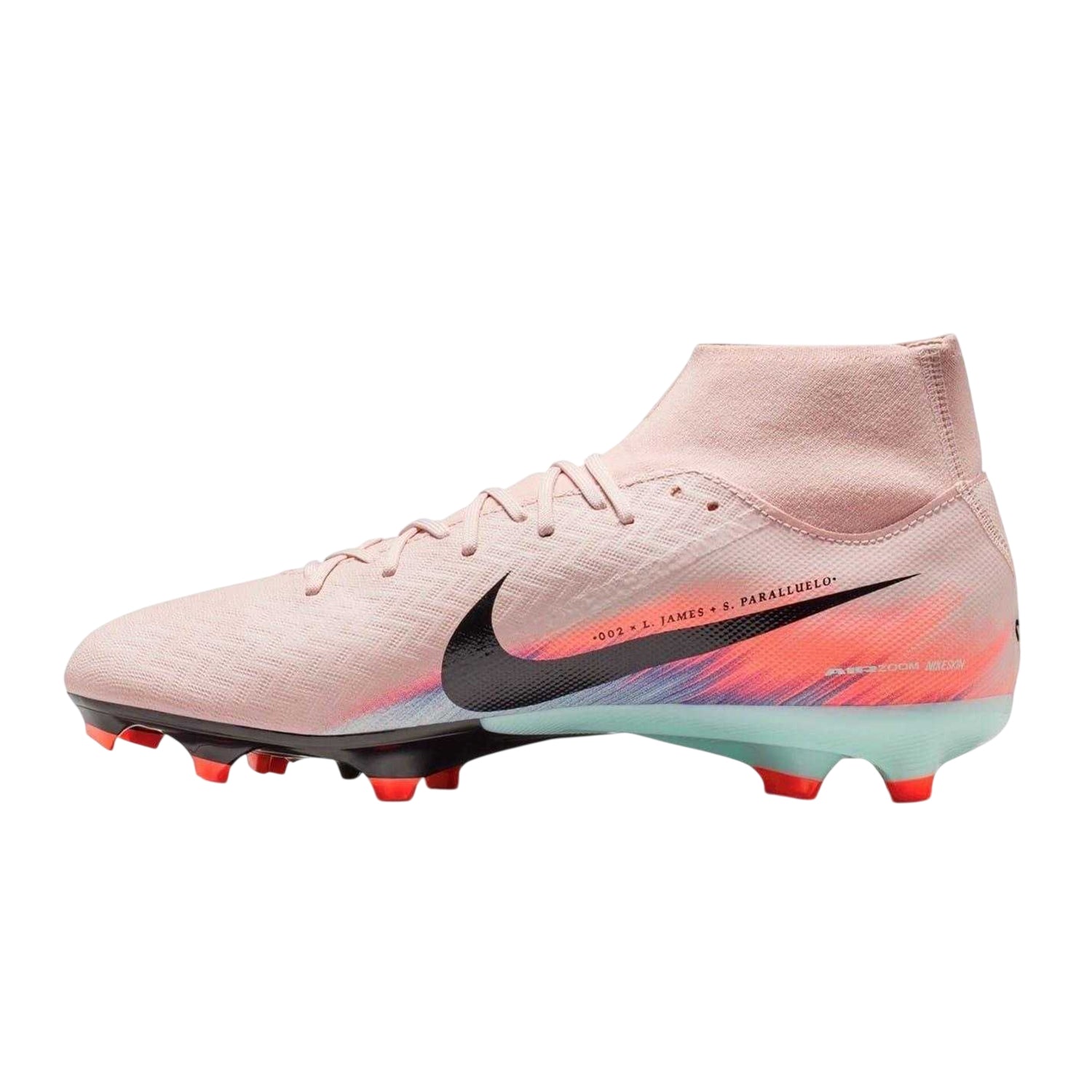 Pink-Blue - Back - Nike Unisex Adult Zoom Mercurial Superfly 10 Academy Firm Ground Football Boots