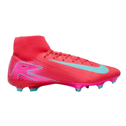 Red-Green - Front - Nike Unisex Adult Zoom Mercurial Superfly 10 Academy Firm Ground Football Boots