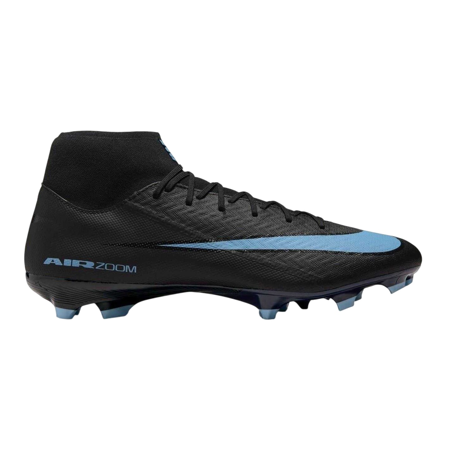 Black-Blue - Front - Nike Unisex Adult Zoom Mercurial Superfly 10 Academy Firm Ground Football Boots