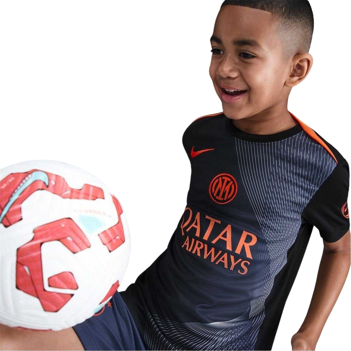 Black-Blue - Side - Nike Childrens-Kids 2025-2026 Inter Milan FC Football Shirt
