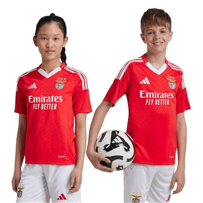 Red - Side - Adidas Childrens-Kids 2024-2025 SL Benfica Football Shirt
