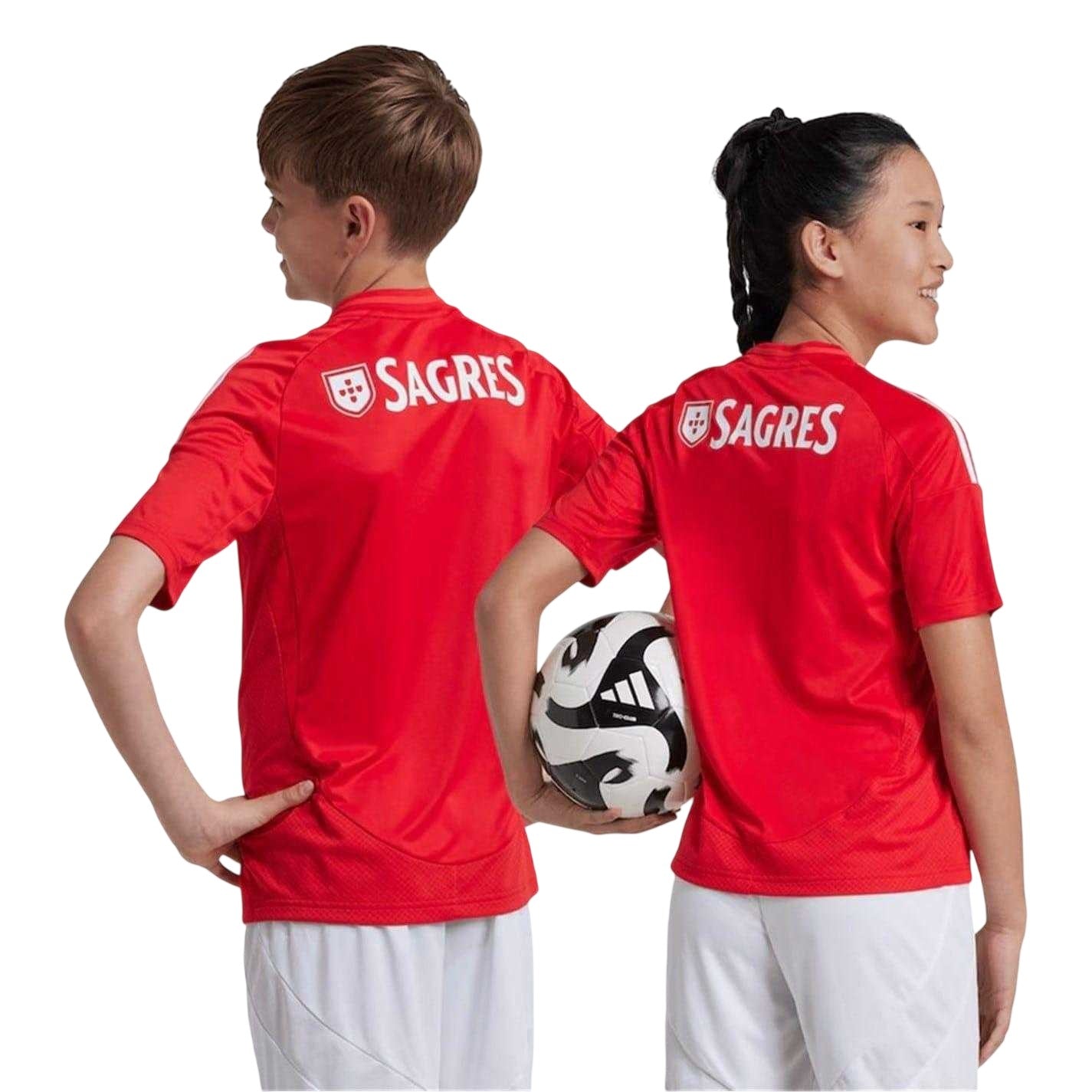Red - Lifestyle - Adidas Childrens-Kids 2024-2025 SL Benfica Football Shirt