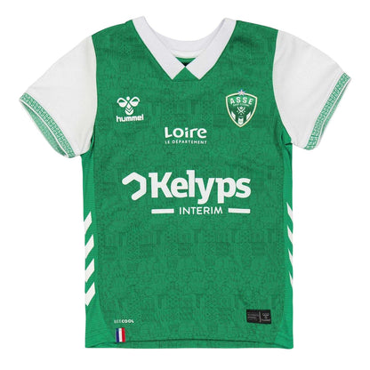 Green - Front - Hummel Childrens-Kids 2025-2026 AS Saint-Étienne Home Jersey