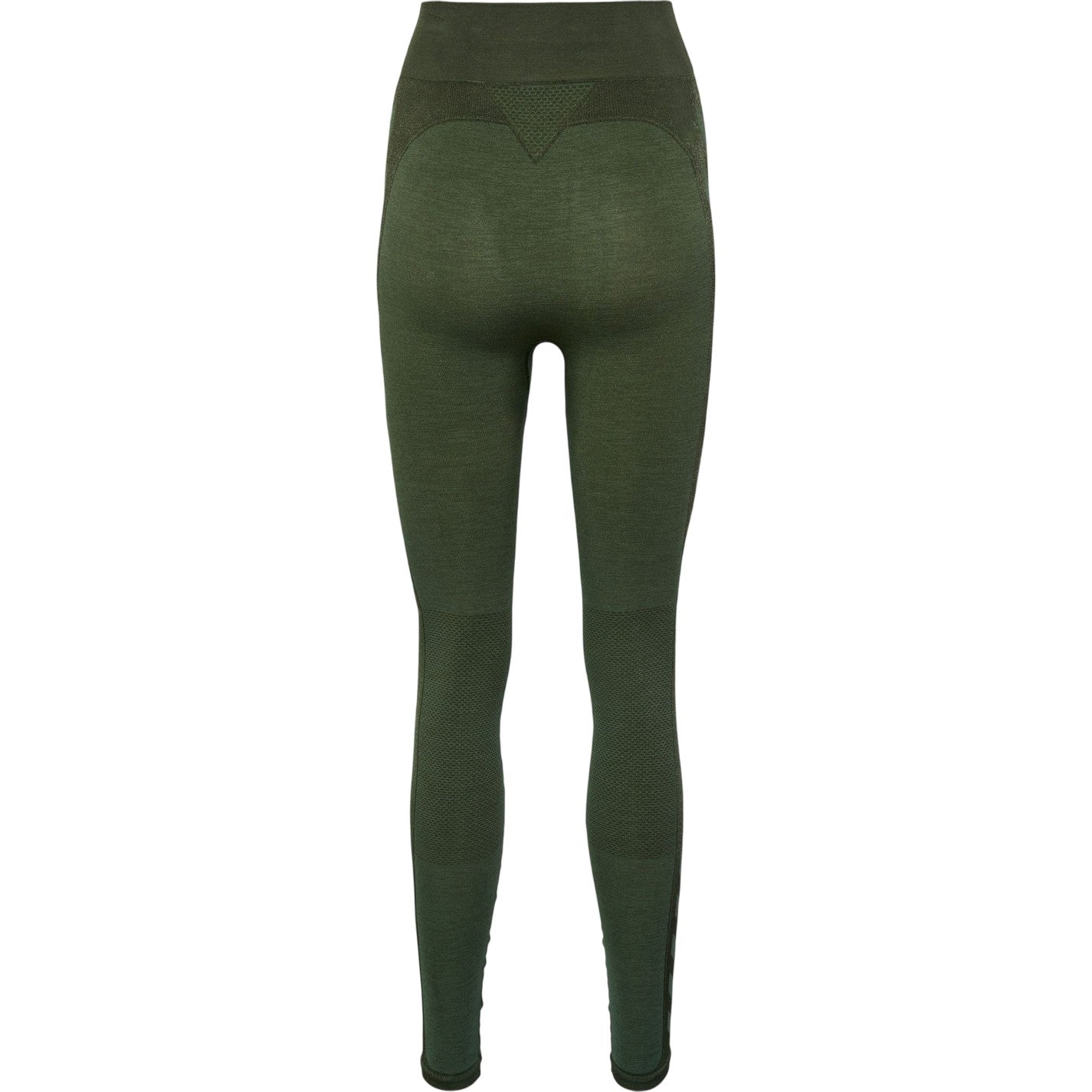 Green - Back - Hummel Womens-Ladies Seamless High Rise Leggings
