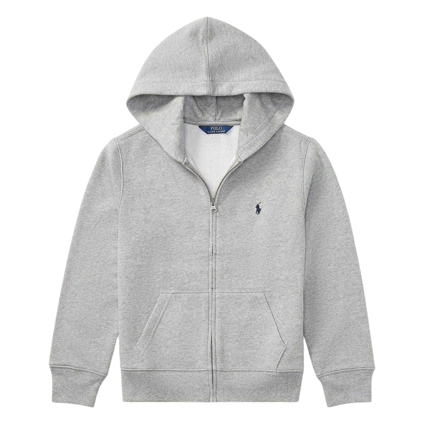 Light Grey Heather - Front - Ralph Lauren Boys Full Zip Hoodie
