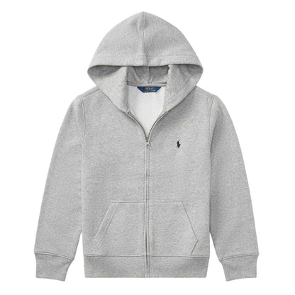 Light Grey Heather - Front - Ralph Lauren Boys Full Zip Hoodie