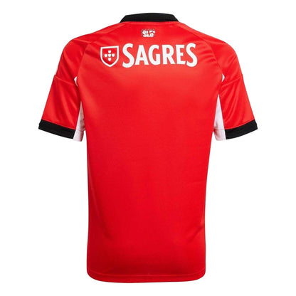 Red - Back - Adidas Childrens-Kids 2025-2026 SL Benfica Home Shirt