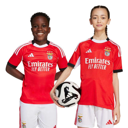 Red - Side - Adidas Childrens-Kids 2025-2026 SL Benfica Home Shirt