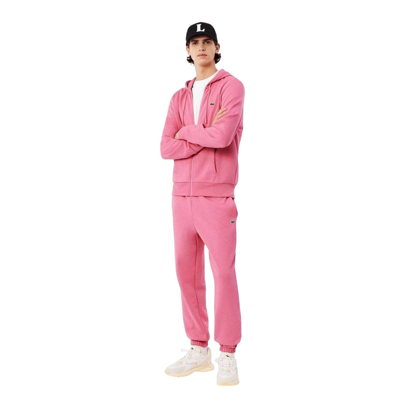 Pink - Side - Lacoste Mens Regular Sweatpants