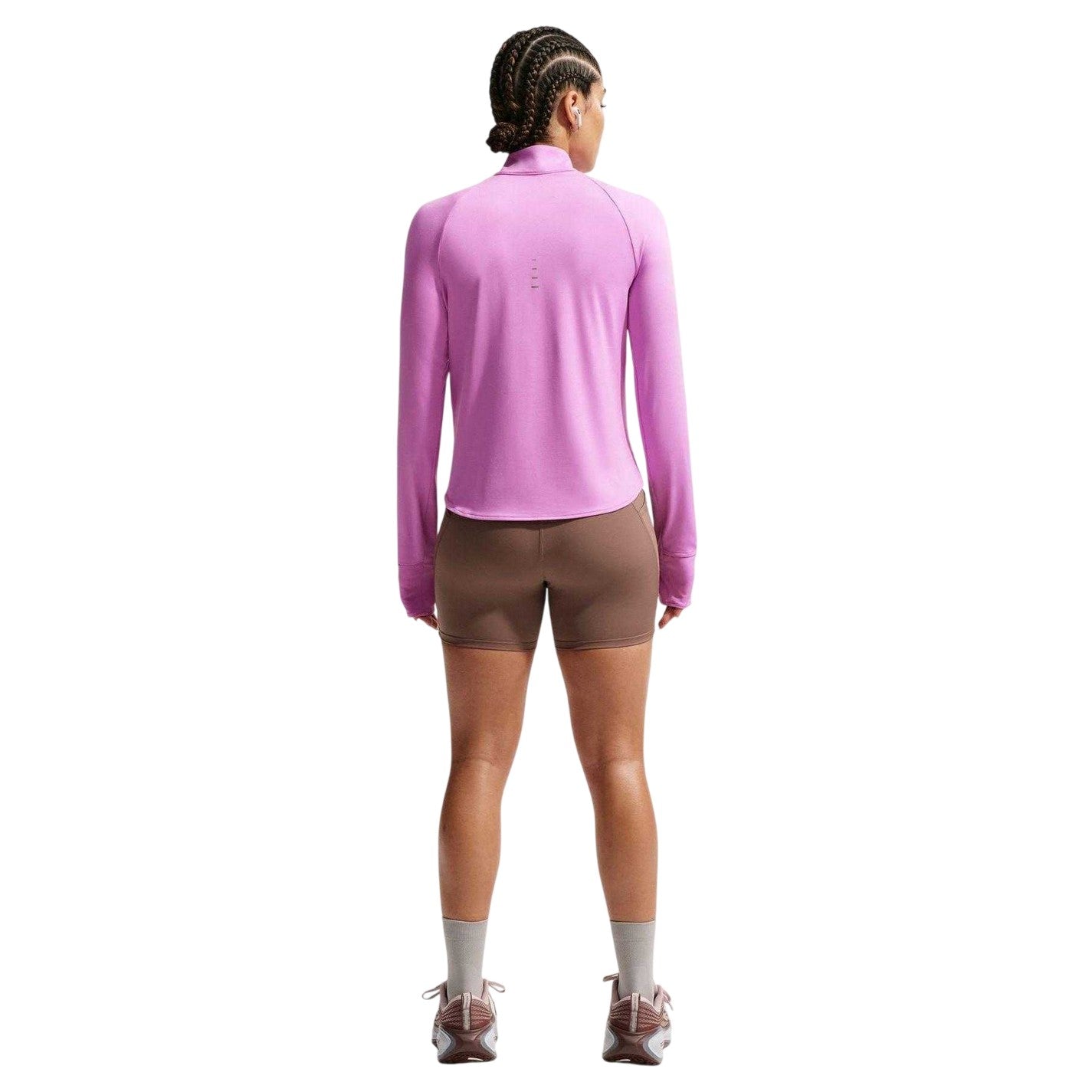 Magenta - Back - Nike Womens-Ladies Swift Quarter Zip Running Top