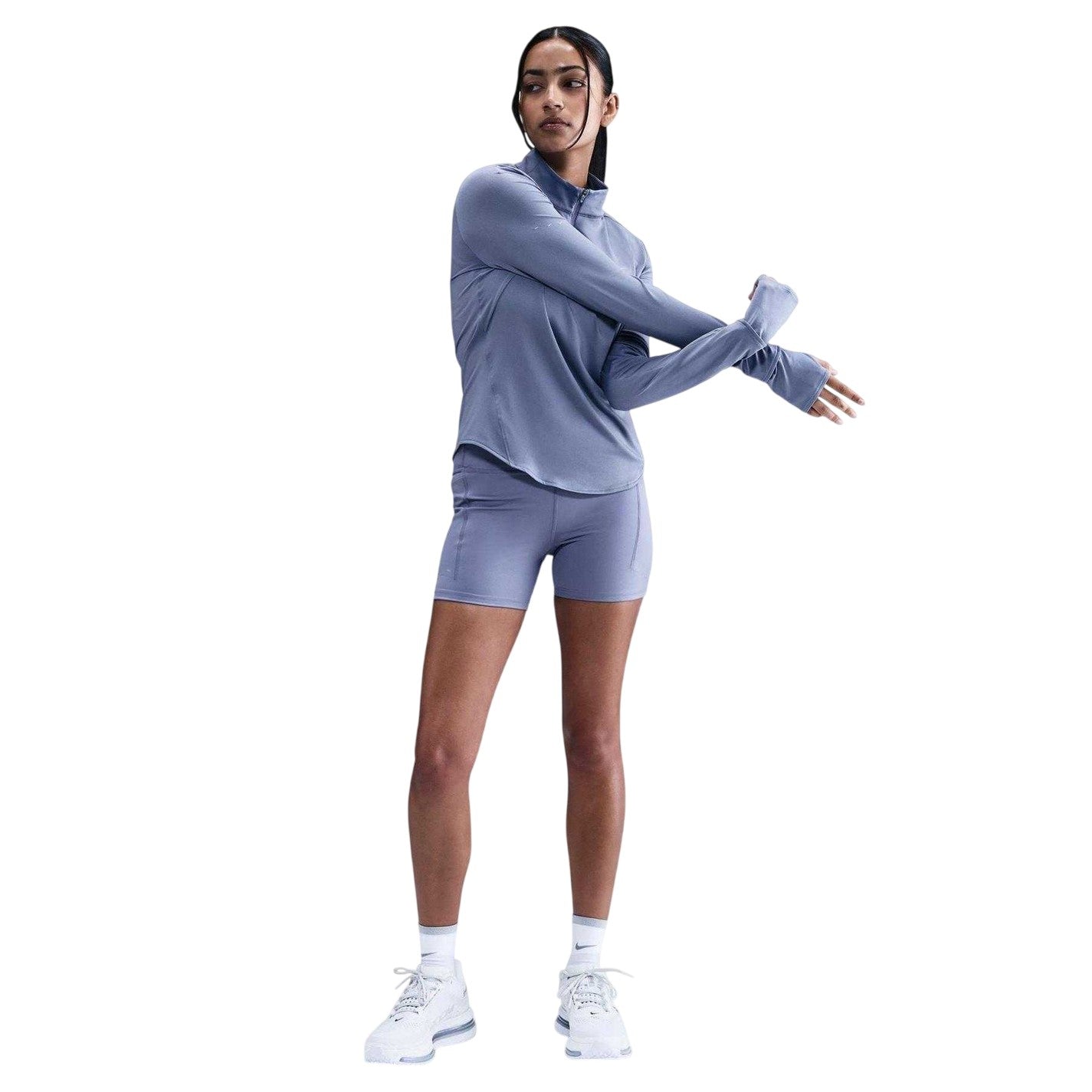 Indigo - Side - Nike Womens-Ladies Swift Quarter Zip Running Top