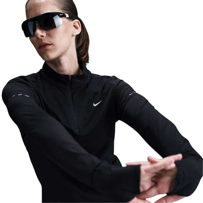 Black - Pack Shot - Nike Womens-Ladies Swift Quarter Zip Running Top