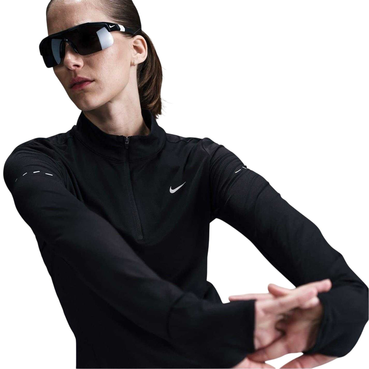 Black - Pack Shot - Nike Womens-Ladies Swift Quarter Zip Running Top