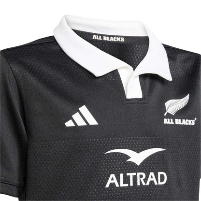 All Black - Side - Adidas Childrens-Kids 2025 New Zealand All Blacks Rugby Jersey
