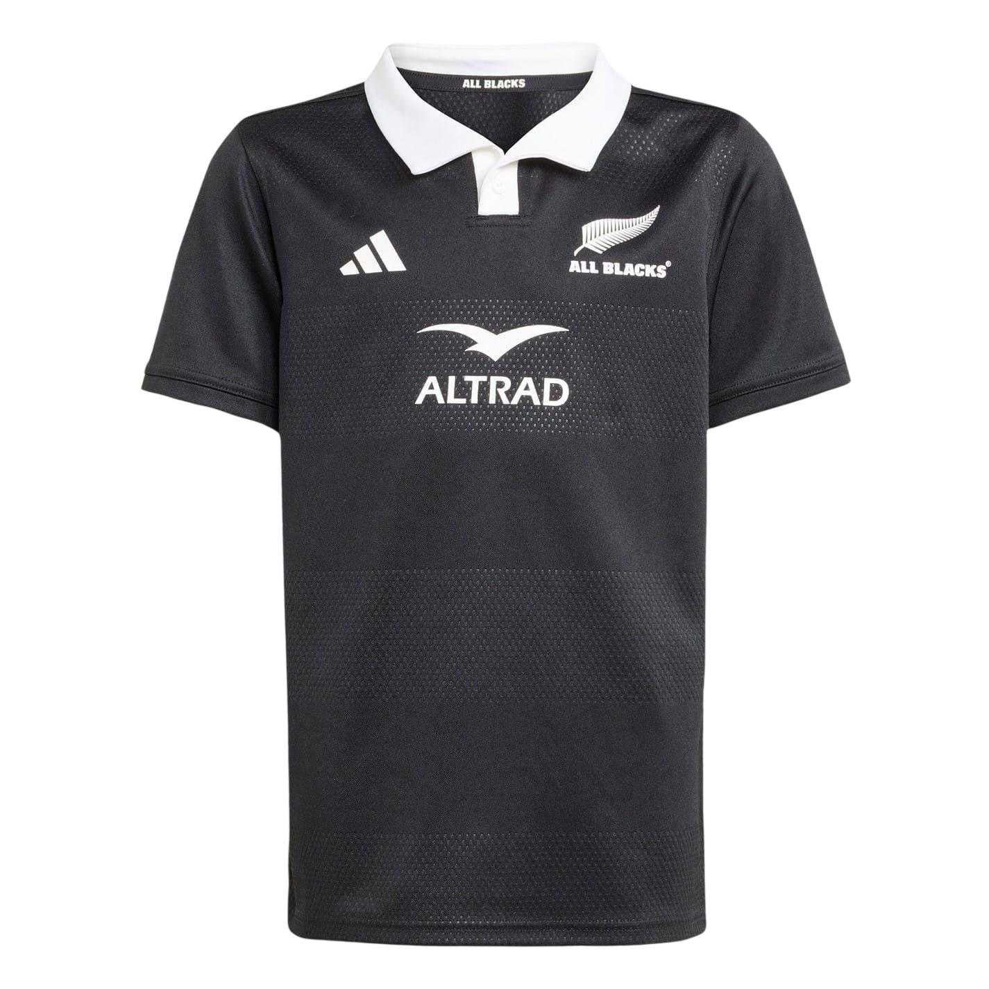 All Black - Front - Adidas Childrens-Kids 2025 New Zealand All Blacks Rugby Jersey