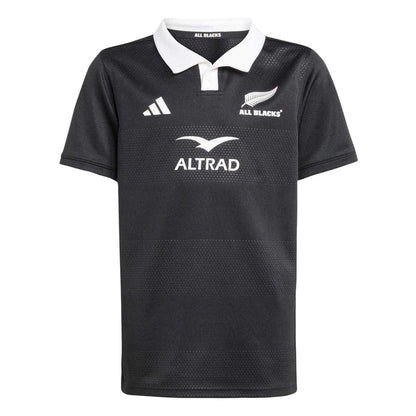 All Black - Front - Adidas Childrens-Kids 2025 New Zealand All Blacks Rugby Jersey
