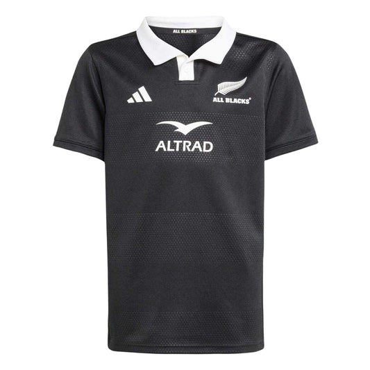 All Black - Front - Adidas Childrens-Kids 2025 New Zealand All Blacks Rugby Jersey