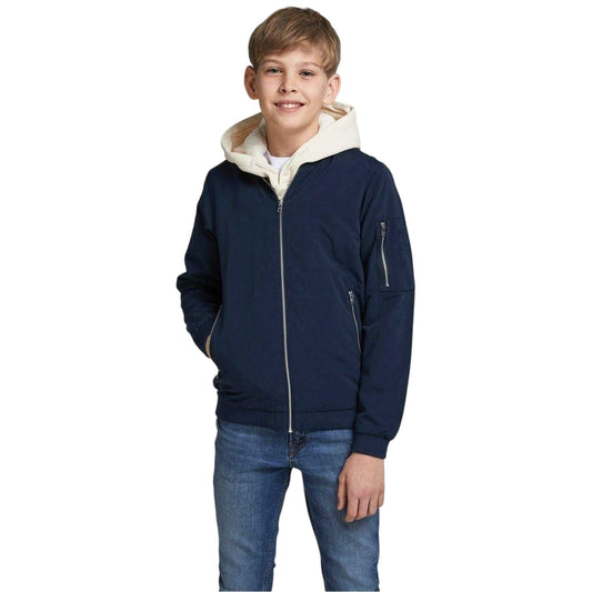 Navy Blazer - Front - Jack And Jones Boys Rush Bomber Jacket