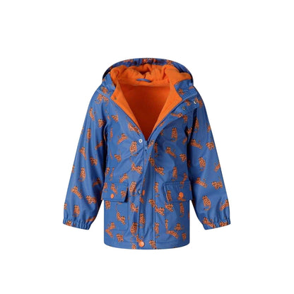 Royal Blue Print - Lifestyle - Minoti Boys Tiger Print Lightweight Relaxed Fit Raincoat